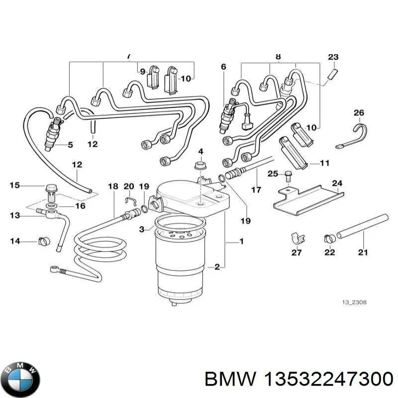 Трубка топливная, комплект BMW 13532247300 цена, от 19.00 USD