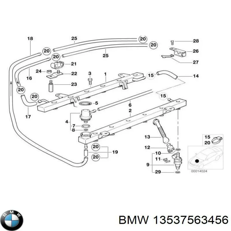 Купить 13531731015 BMW Обратная топливная трубка