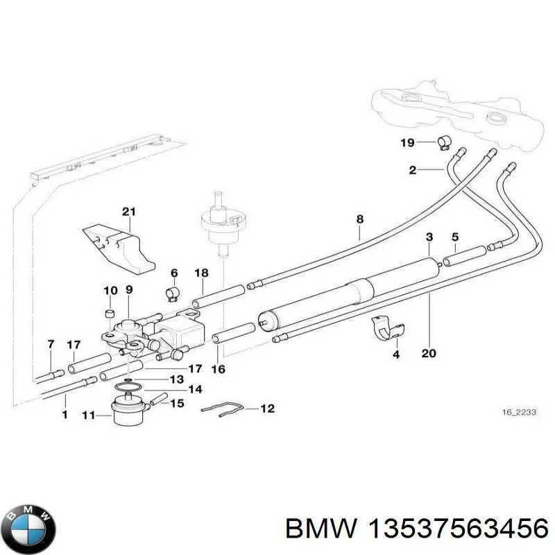 Обратная топливная трубка 13537563456 BMW