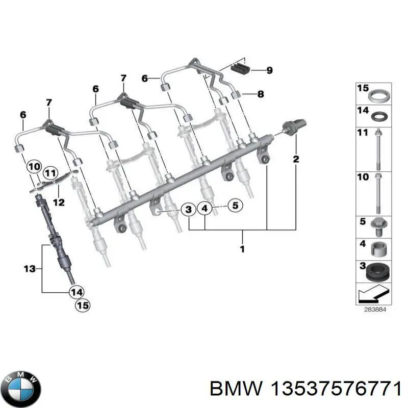Трубка топливная форсунки 1-го цилиндра BMW 13537576771 цена, от 3.70 USD