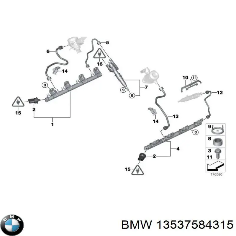 Кольцо (шайба) форсунки инжектора посадочное BMW 13537584315