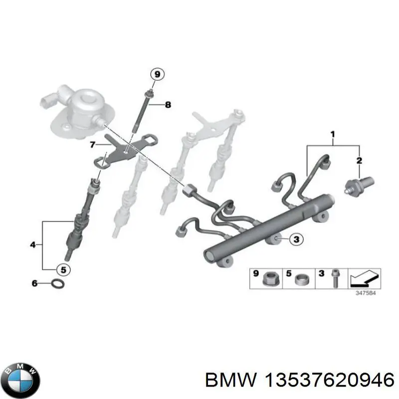 Датчик давления топлива BMW 13537620946