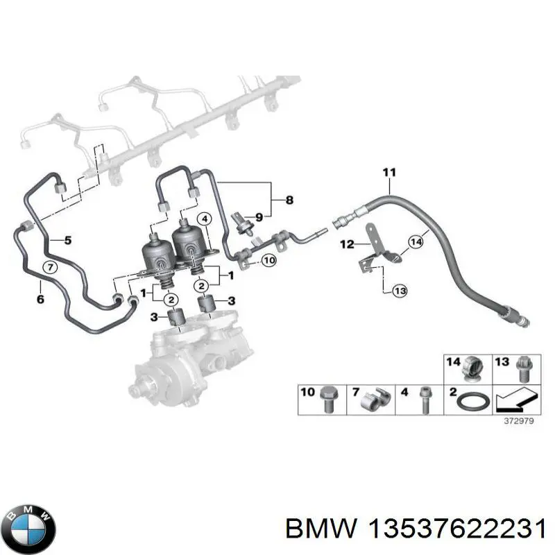 13537622231 BMW датчик давления топлива
