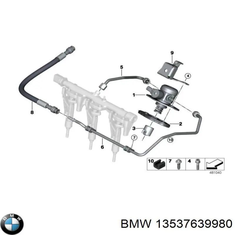 13537639980 BMW tubo de combustível, desde a bomba de combustível de pressão alta até a sonda de combustível