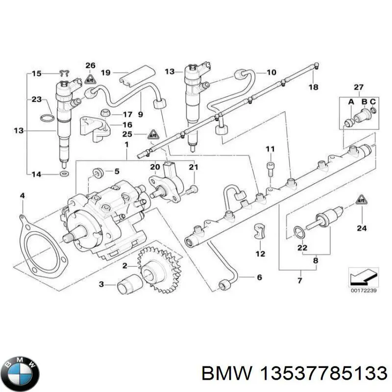 Consola de fixação do injetor para BMW 1 (E81, E87)