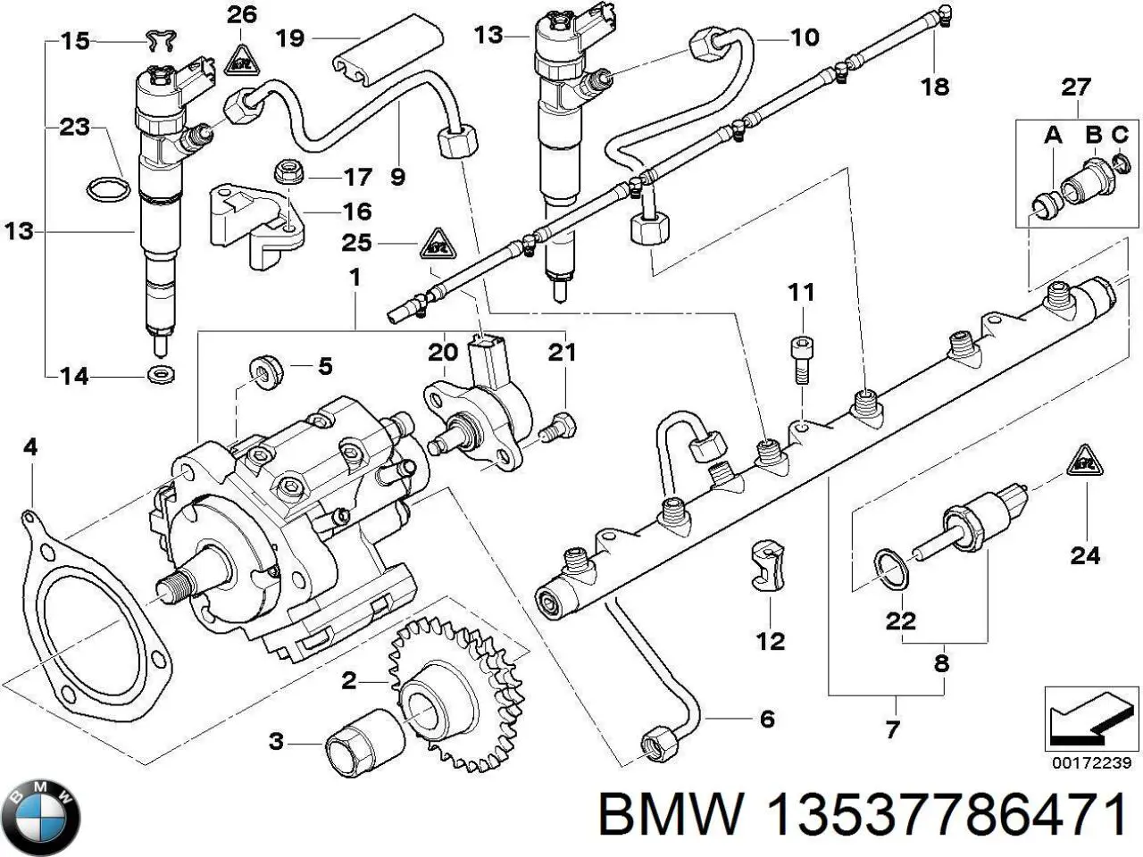 13537786471 BMW anel (arruela do injetor de ajuste)