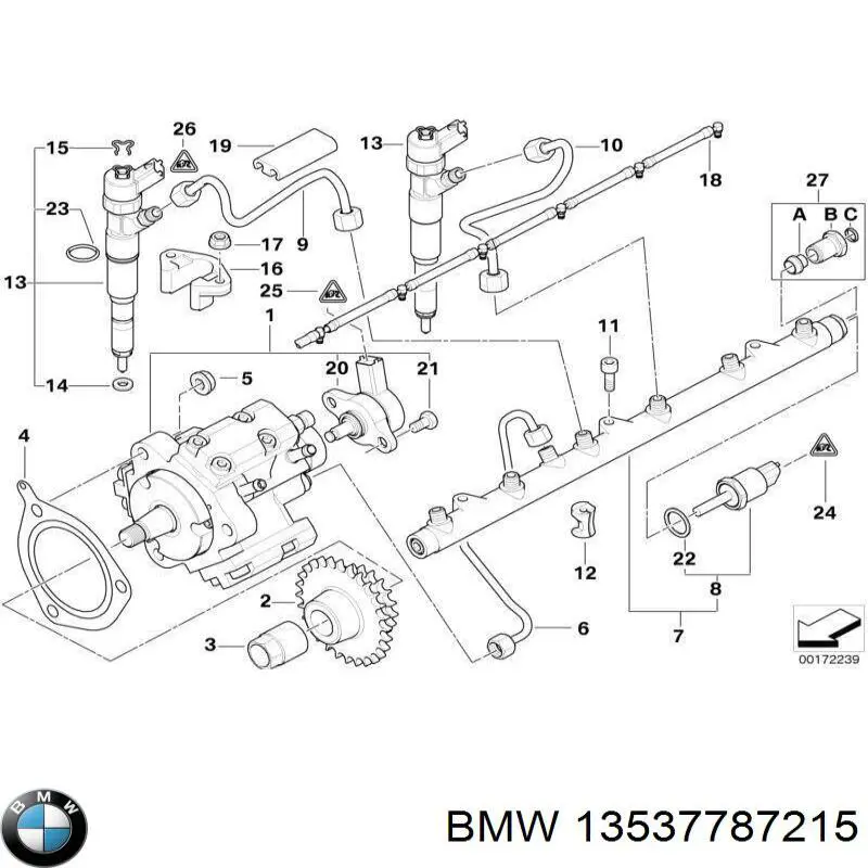 Кронштейн крепления форсунки на BMW 5 (E39) купить.