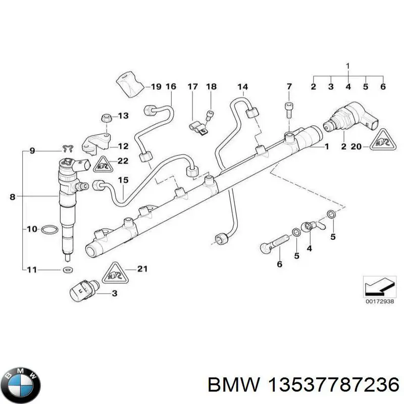 Кольцо (шайба) форсунки инжектора посадочное BMW 13537787236