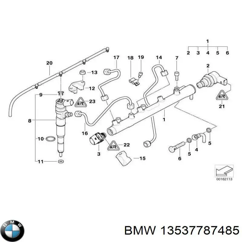 13537787485 BMW трубка топливная, обратная от форсунок
