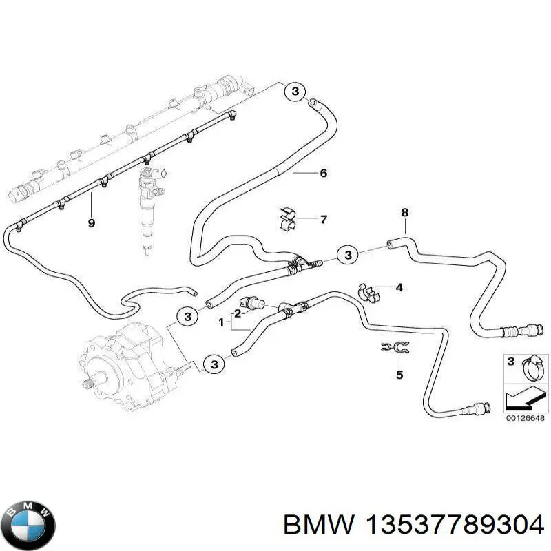 Датчик давления топлива 13537789304 BMW