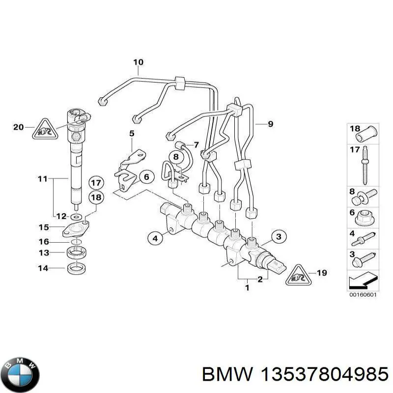 13537804985 BMW anel (arruela do injetor de ajuste)