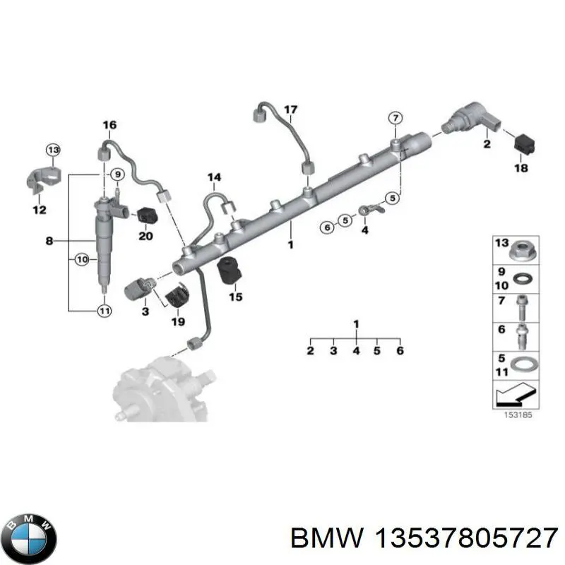 13537805727 BMW распределитель топлива (рампа)