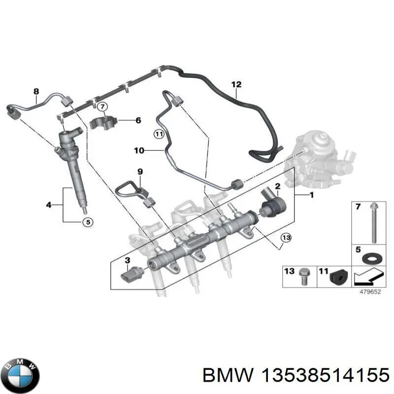 13538514155 BMW acumulador hidráulico do freio do sistema