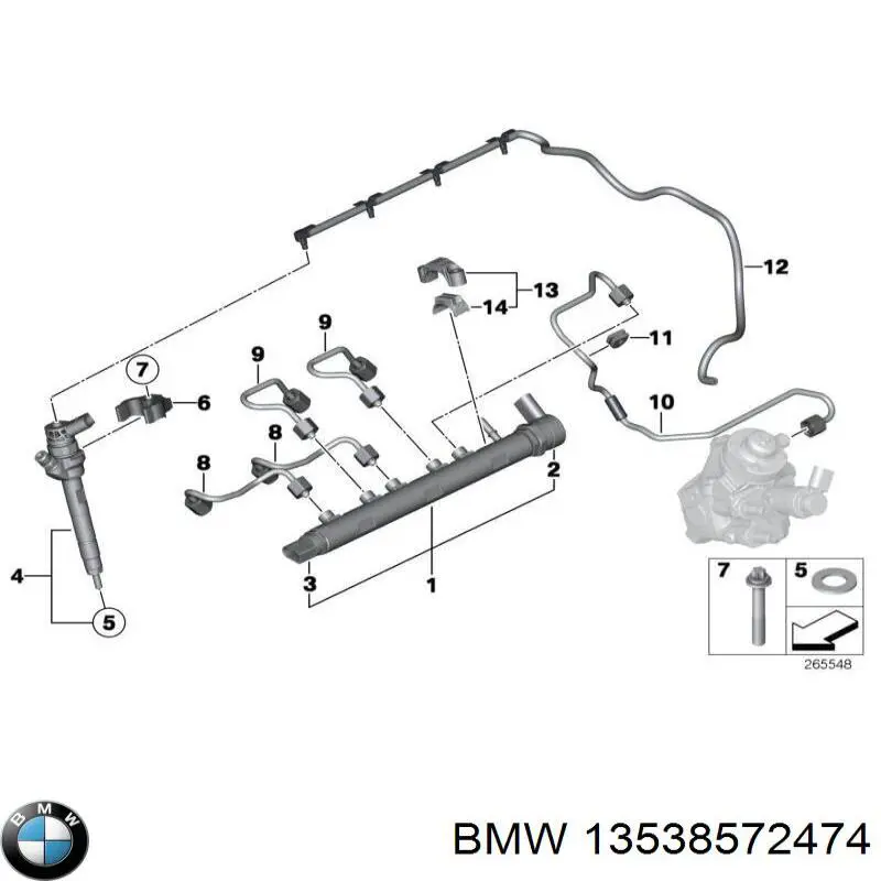 13538572474 BMW injetor de injeção de combustível