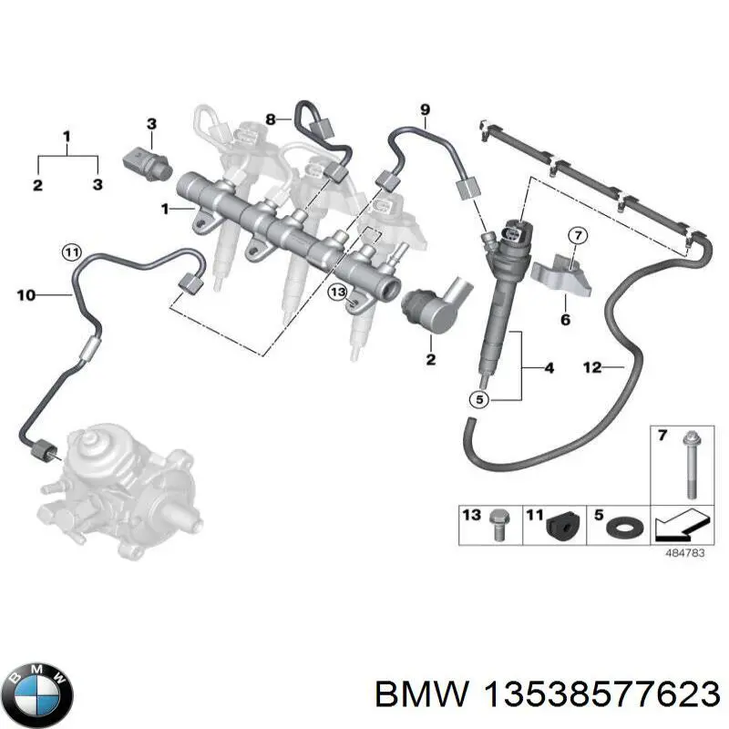 13538577623 BMW датчик давления топлива