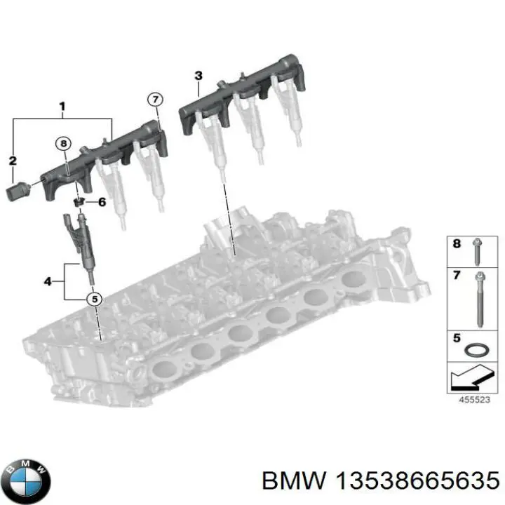 Распределитель топлива (рампа) 13538665635 BMW