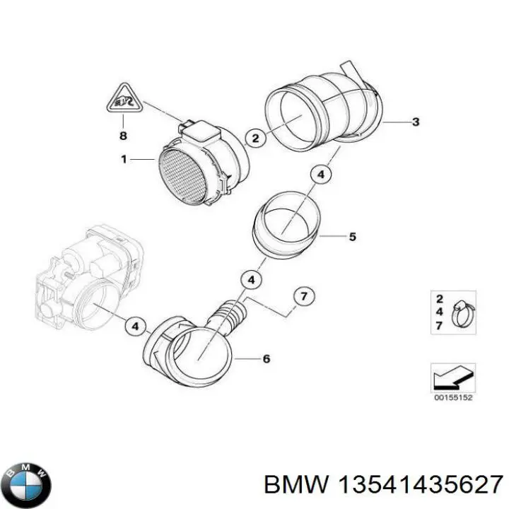 13541435627 BMW Патрубок дроссельный