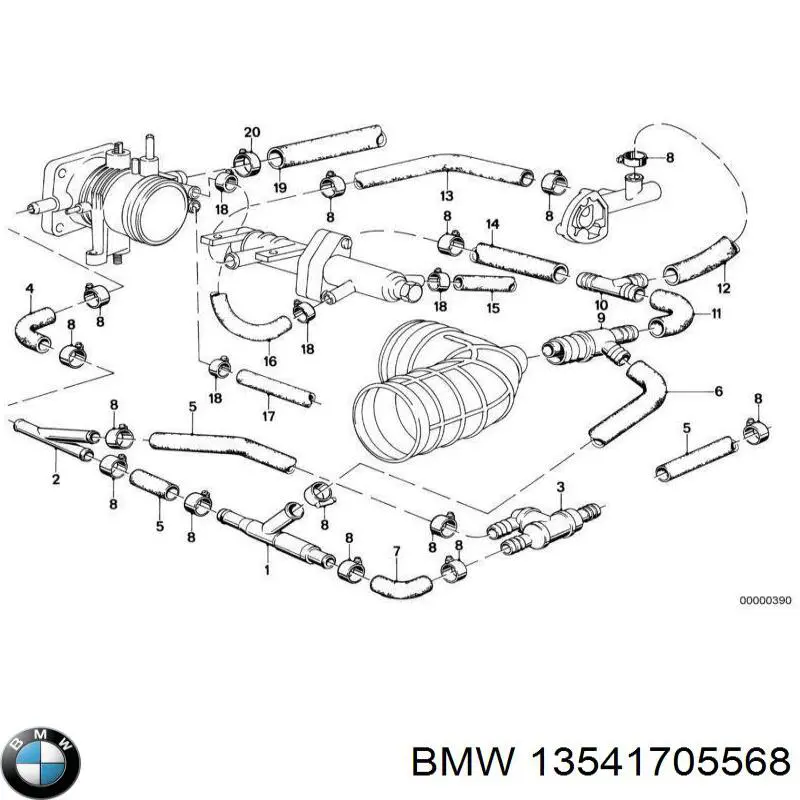 Купить 13541705568 BMW Патрубок радиатора