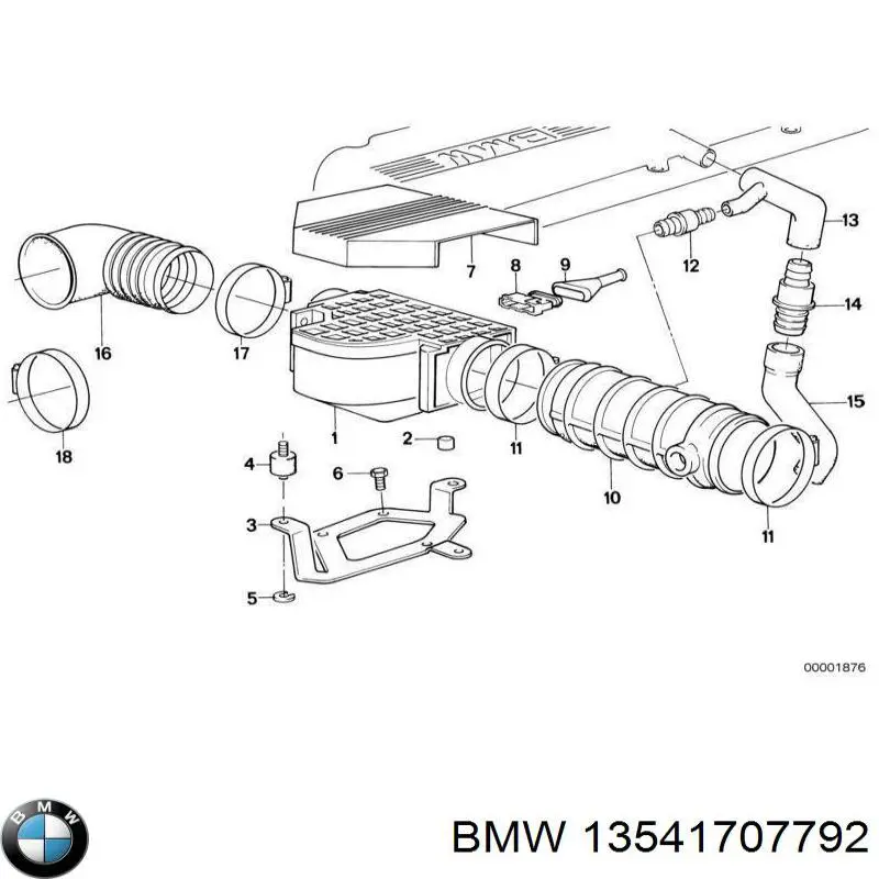 Патрубок расходомера воздуха 13541719905 BMW