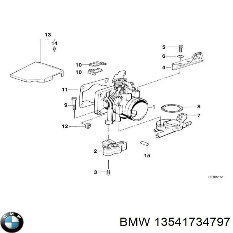 Дроссельная заслонка 13541734797 BMW