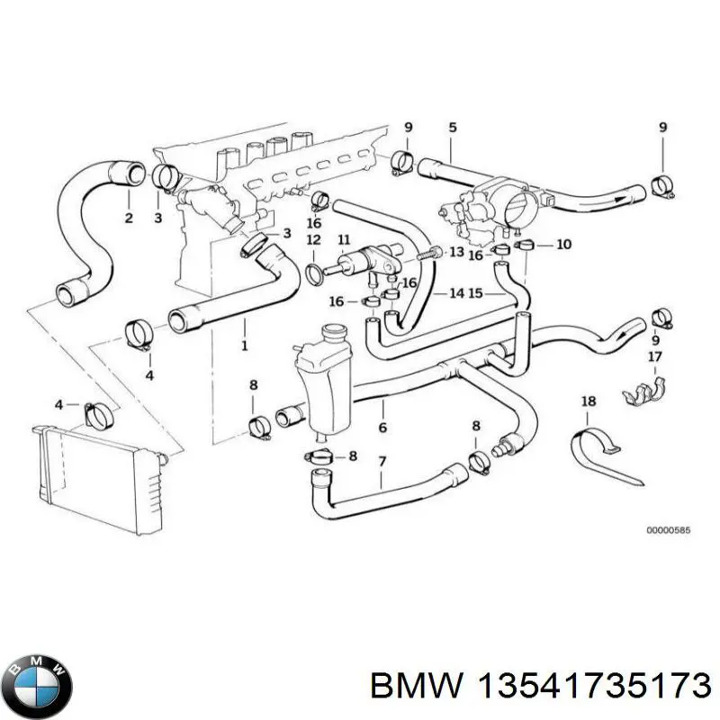13541735173 BMW шланг (патрубок системы охлаждения)