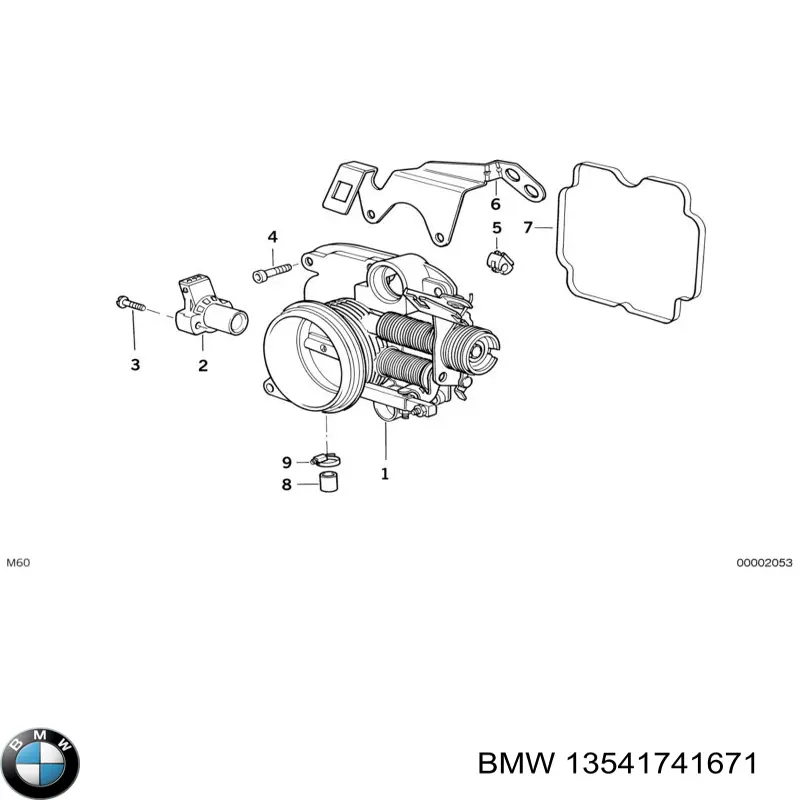 Дроссельная заслонка в сборе BMW 13541741671 цена, от 88.69 USD