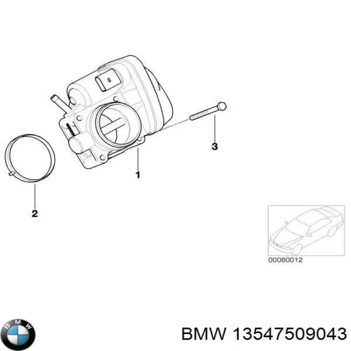 13547509043 BMW válvula de borboleta montada