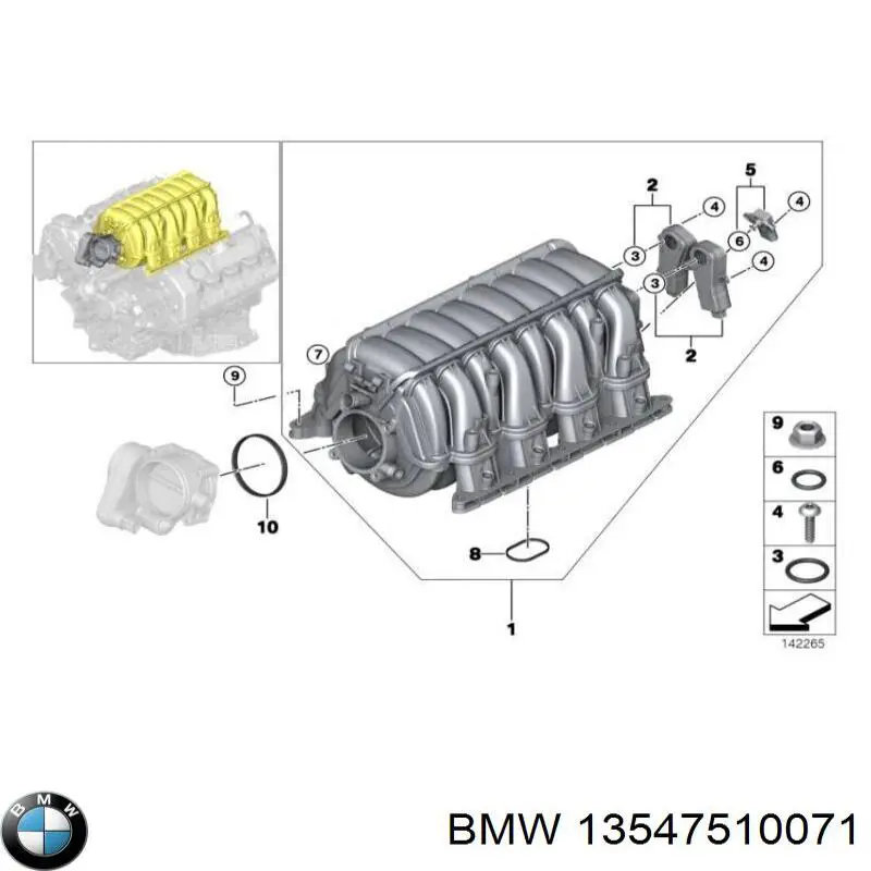 Купить 13547510071 BMW Блок дроссельной заслонки