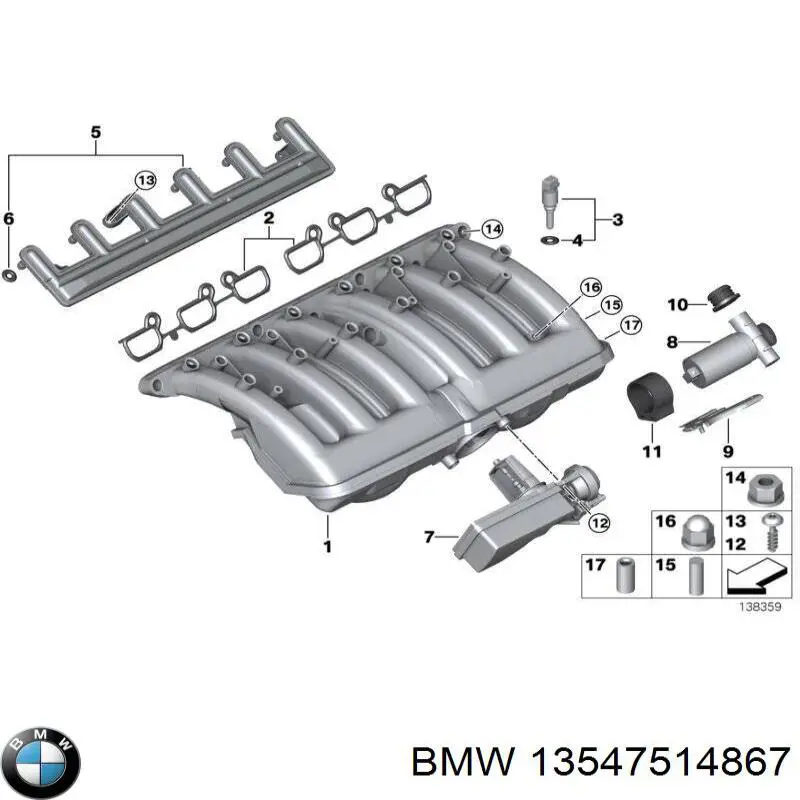 Патрубок расходомера воздуха 13547514867 BMW