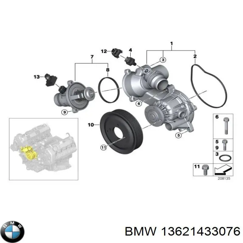 13621433076 BMW Термовыключатель
