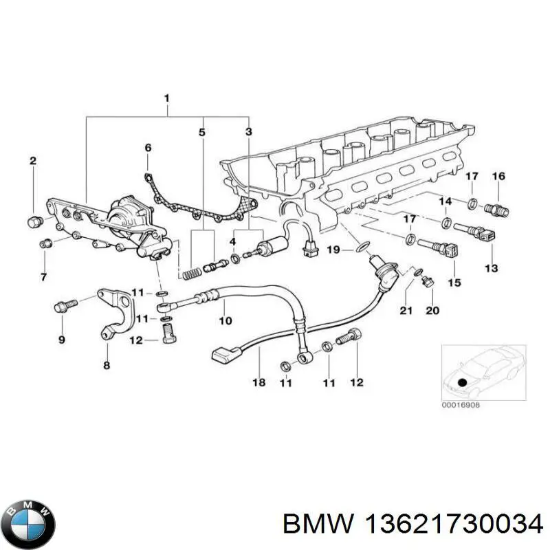 13621730034 BMW датчик температуры охлаждающей жидкости