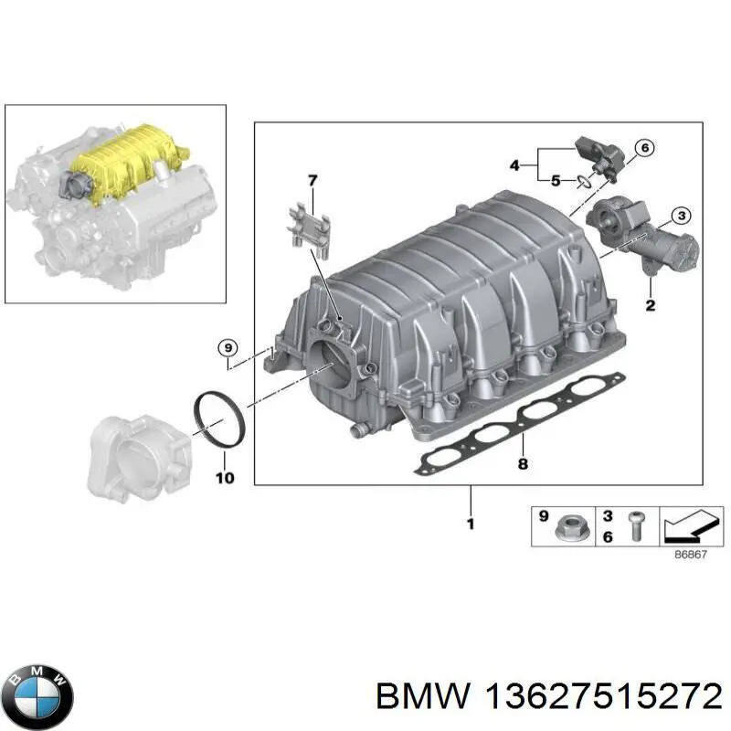 13627515272 BMW anel de vedação da guia de sonda do nível de óleo de motor