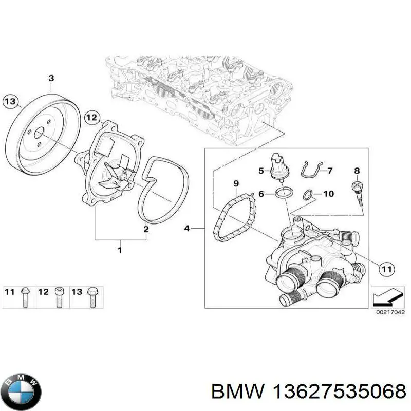 13627535068 BMW датчик температуры охлаждающей жидкости