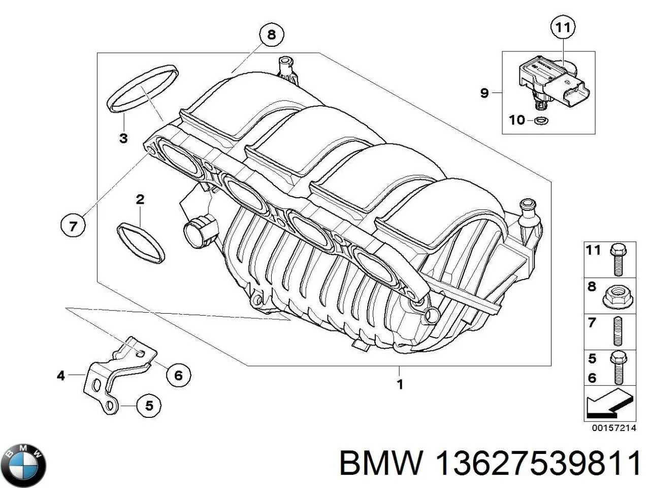 Датчик абсолютного давления в коллекторе BMW 13627539811 цена, от 42.51 USD
