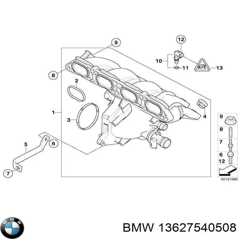 Датчик давления во впускном коллекторе, MAP BMW 13627540508