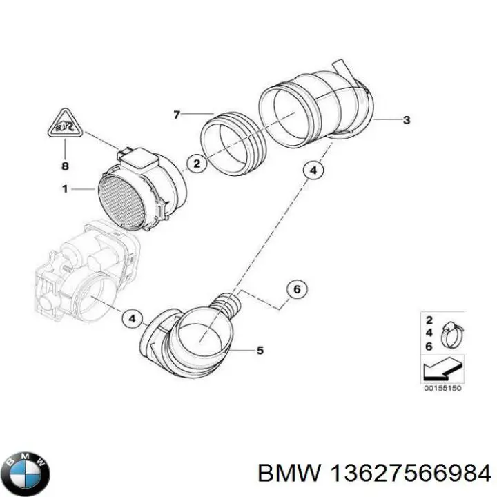 Датчик массового расхода воздуха BMW 13627566984 цена, от 63.22 USD