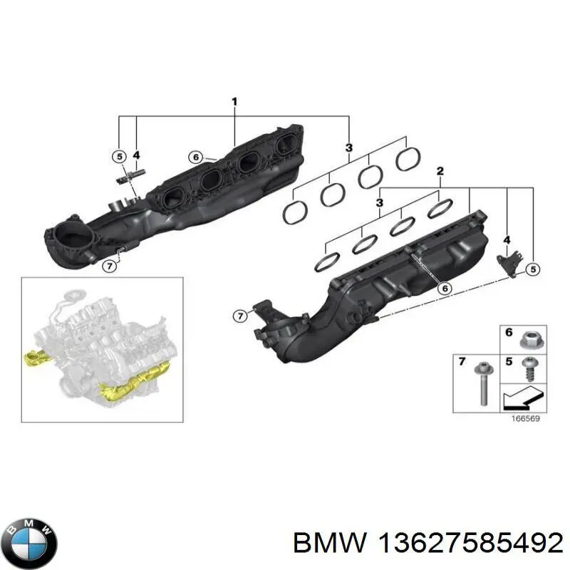 Датчик давления во впускном коллекторе, MAP BMW 13627585492