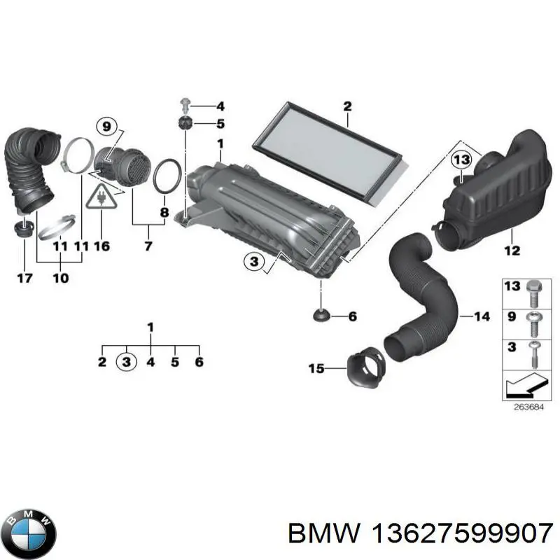Купить 13627599907 BMW Датчик MAP