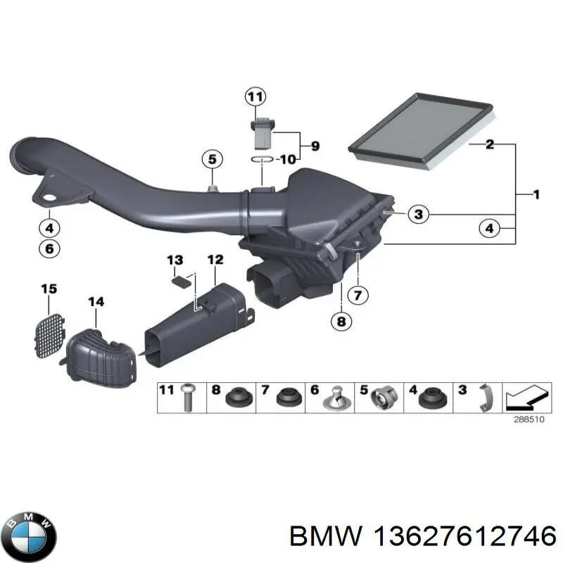 13627612746 BMW sensor de fluxo (consumo de ar, medidor de consumo M.A.F. - (Mass Airflow))