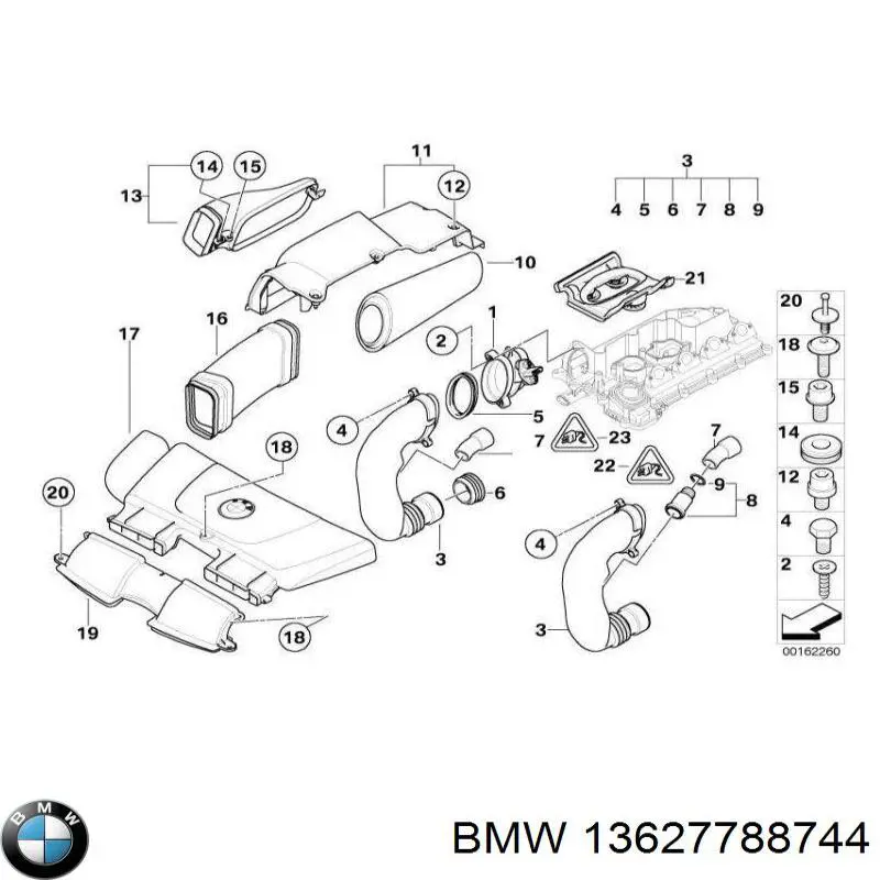 Датчик массового расхода воздуха BMW 13627788744 цена, от 50.68 USD