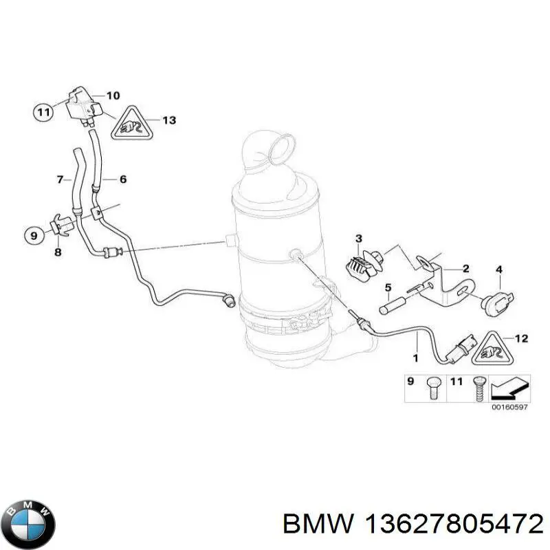 13627805472 BMW датчик давления выхлопных газов