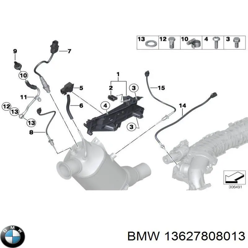 Купить 13627808013 BMW Датчик давления выхлопных газов