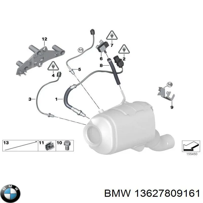 13627809161 BMW датчик температуры отработавших газов (ог, до катализатора)