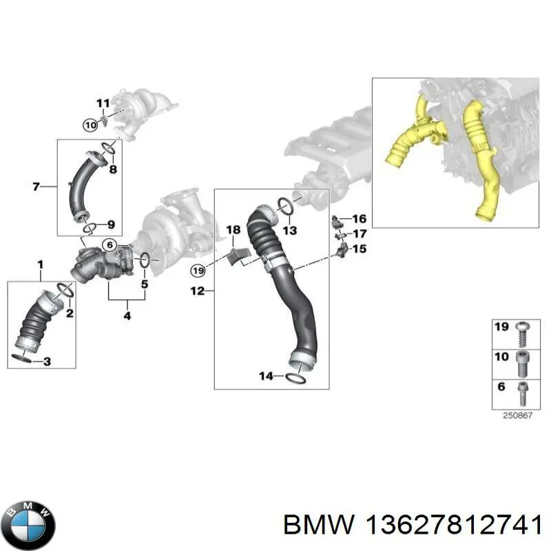 Датчик температуры воздушной смеси BMW 13627812741