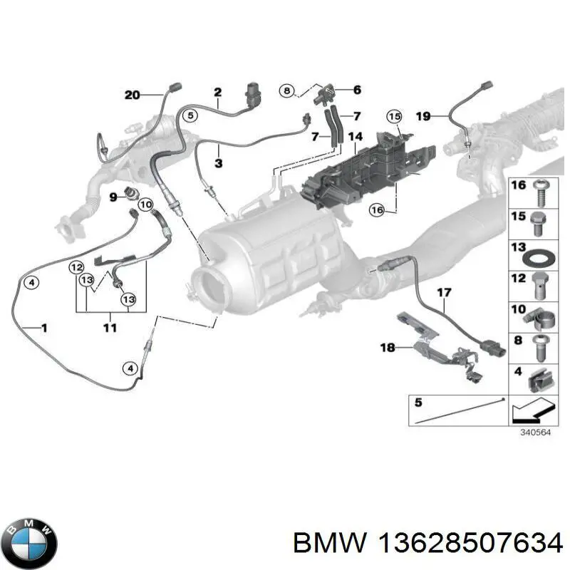 Купить 13628507634 BMW Датчик давления выхлопных газов
