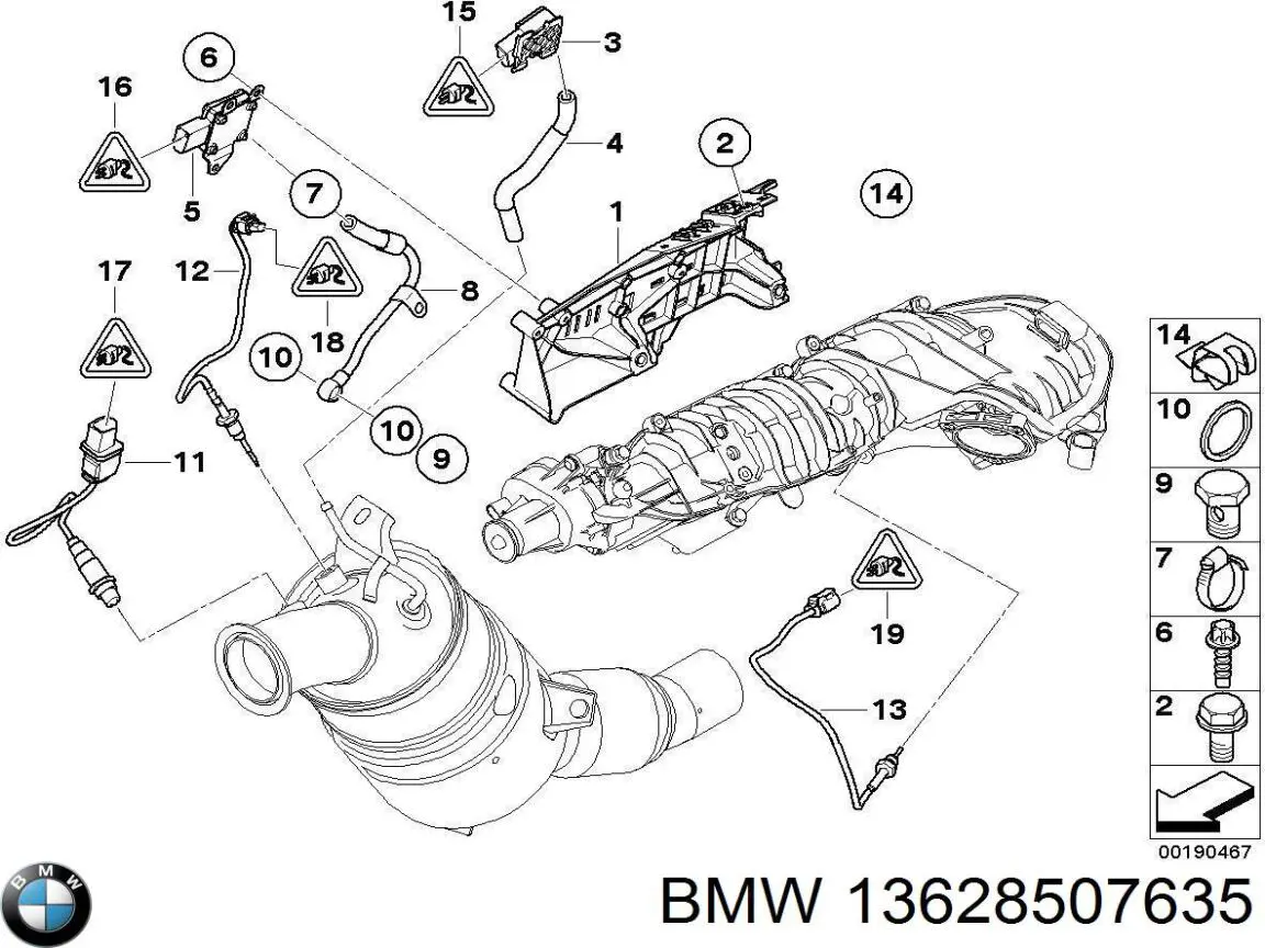 13628507635 BMW sensor de pressão dos gases de escape