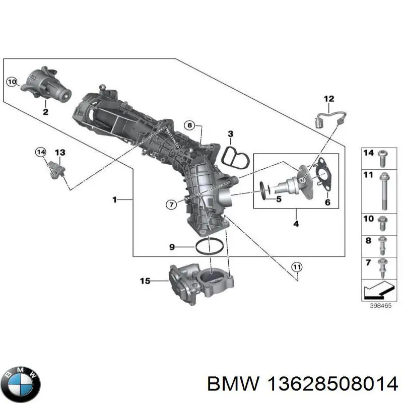 Датчик температуры отработавших газов (ОГ), до катализатора 13628508014 BMW