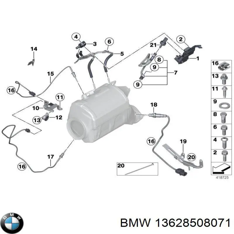 Датчик температуры выхлопных газов  до катализатора BMW 13628508071 цена, от 50.62 USD