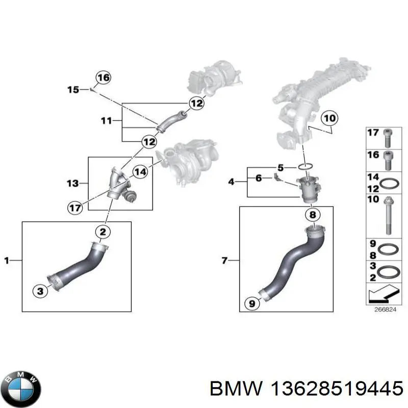 Sensor de temperatura da mistura de ar BMW 13628519445