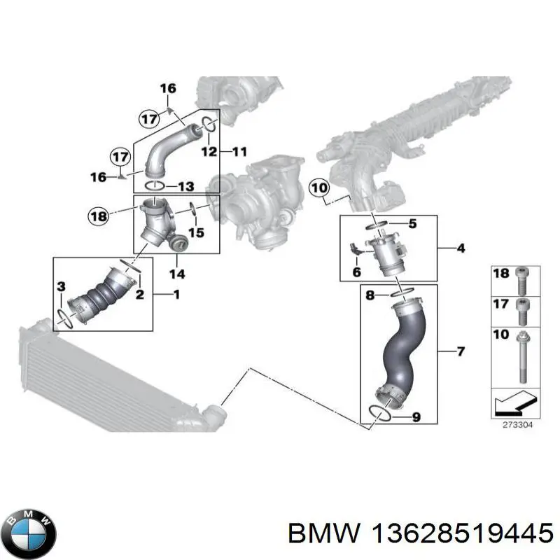 13628519445 BMW Sensor de temperatura da mistura de ar